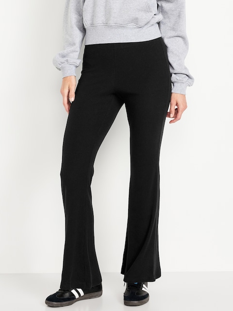 High-Waisted Fashion Ribbed Flare Leggings