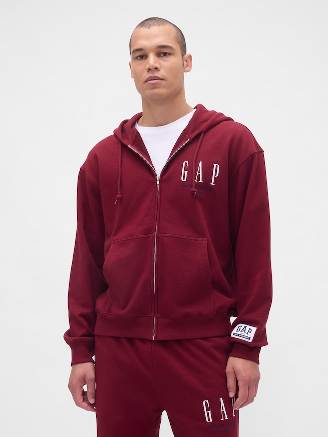 30th アニバーサリー ヘビーウェイト フレンチテリー GAPロゴ ジップアップパーカー-0
