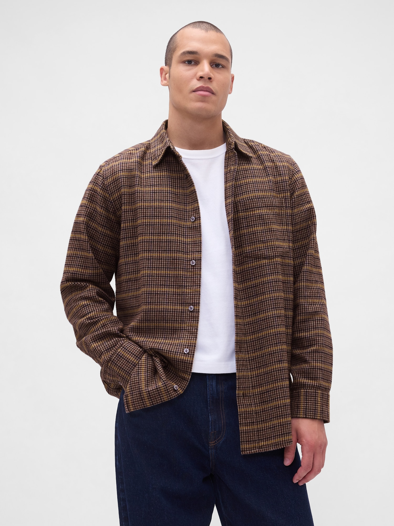 Organic Cotton Relaxed Flannel Shirt