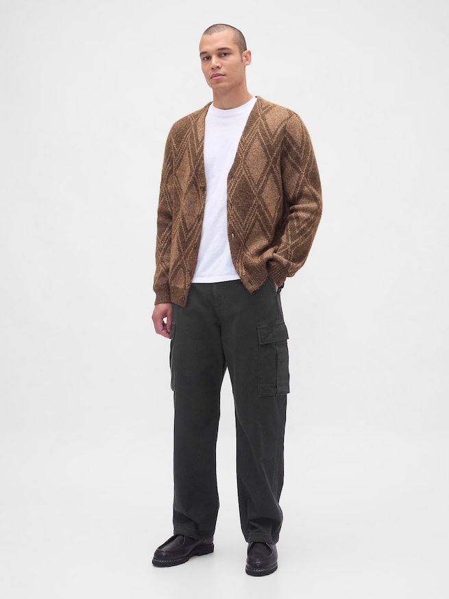 ブラッシュド アーガイルカーディガン-1