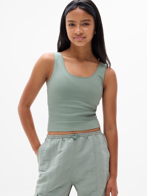 Athleta Girl Rise Above Rib Crop Tank