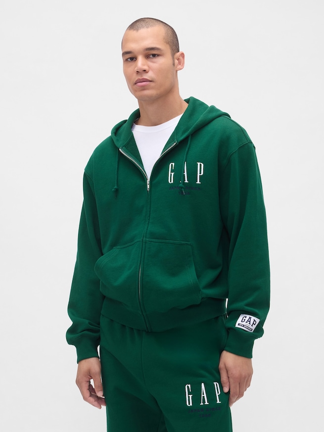30th アニバーサリー ヘビーウェイト フレンチテリー GAPロゴ ジップアップパーカー-0