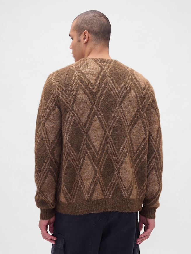 ブラッシュド アーガイルカーディガン-2