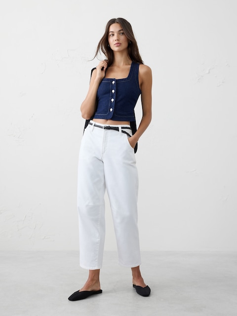 Denim Buttoned Top