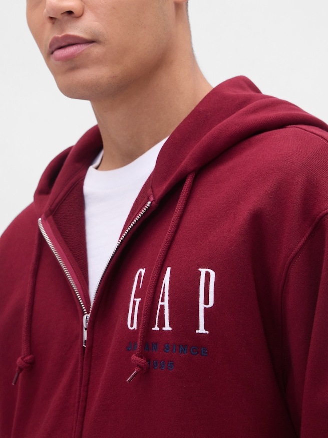 30th アニバーサリー ヘビーウェイト フレンチテリー GAPロゴ ジップアップパーカー-3