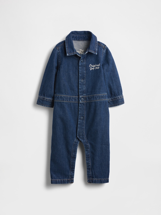 デニム くまさん GAPロゴ カバーオール (ベビー)-1