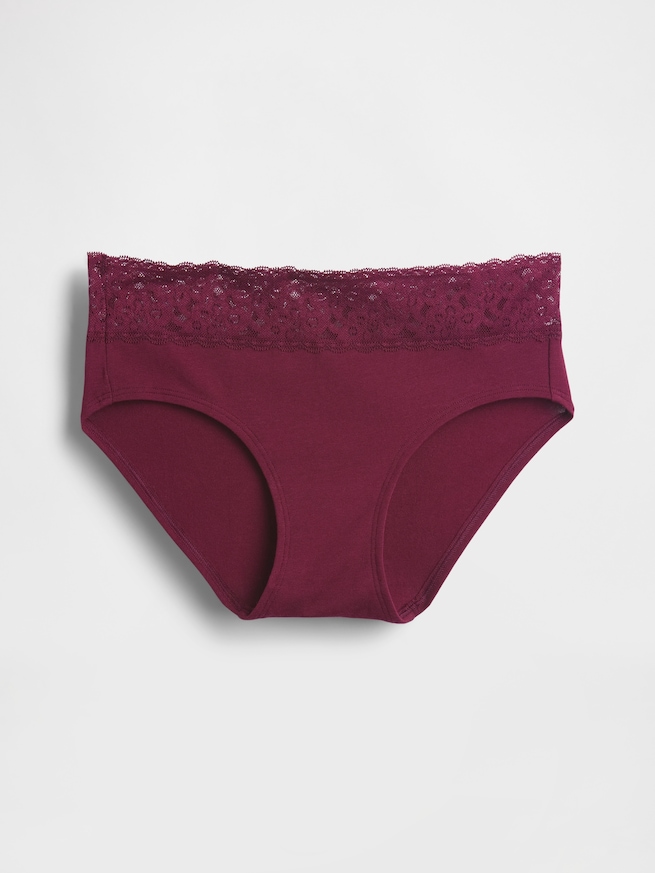 オーガニック ストレッチコットン レーストリム ヒップスター-3