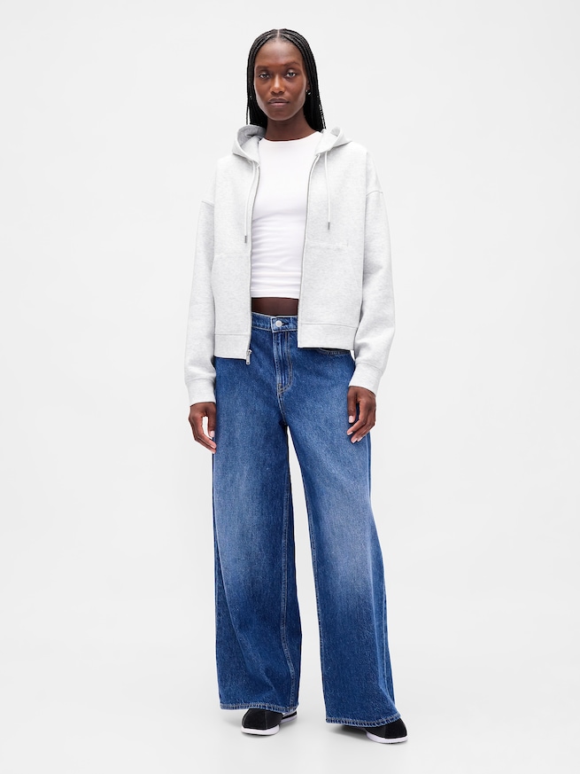 GapFit オーバーサイズ ジップアップパーカー-1