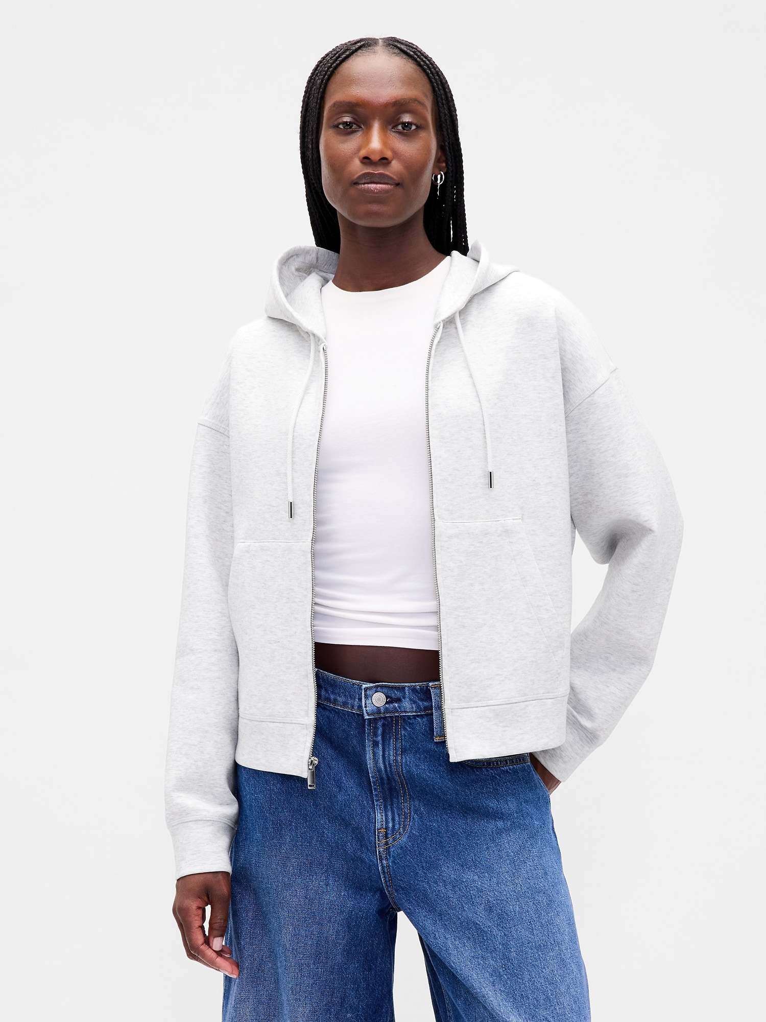 GapFit オーバーサイズ ジップアップパーカー-0