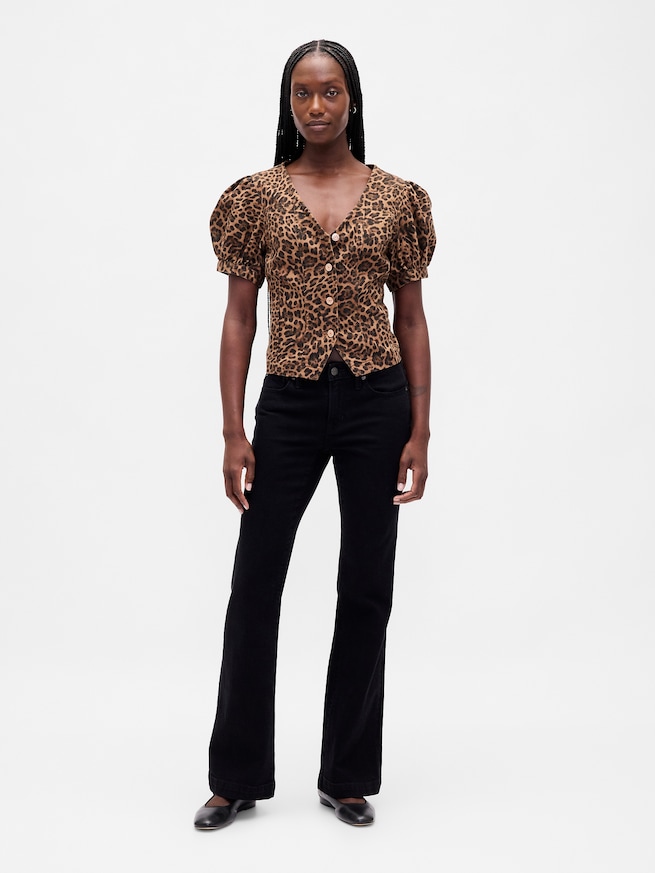 パフスリーブ シームトップス-1