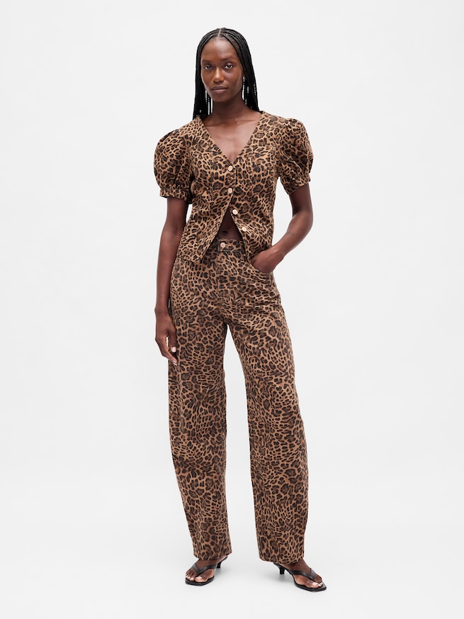 パフスリーブ シームトップス-4