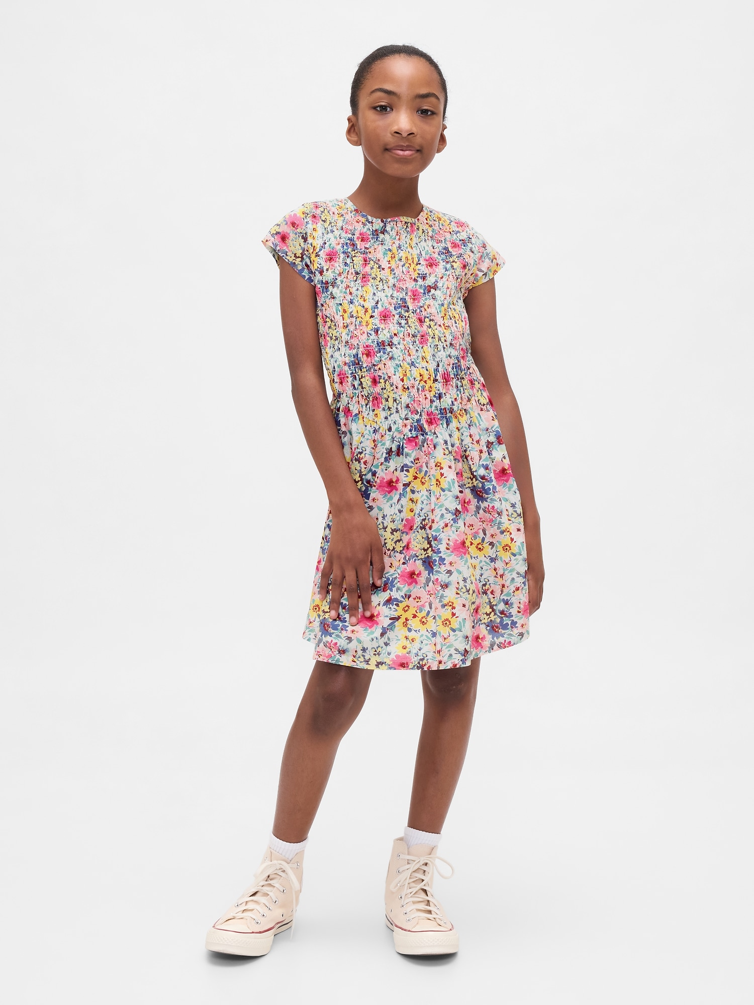 Kids Smocked Floral Dress