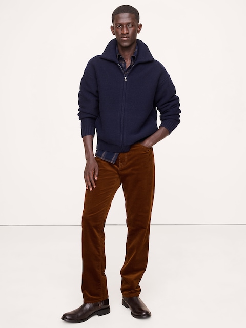 PANTALON VOYAGEUR DROIT EN VELOURS CÔTELÉ