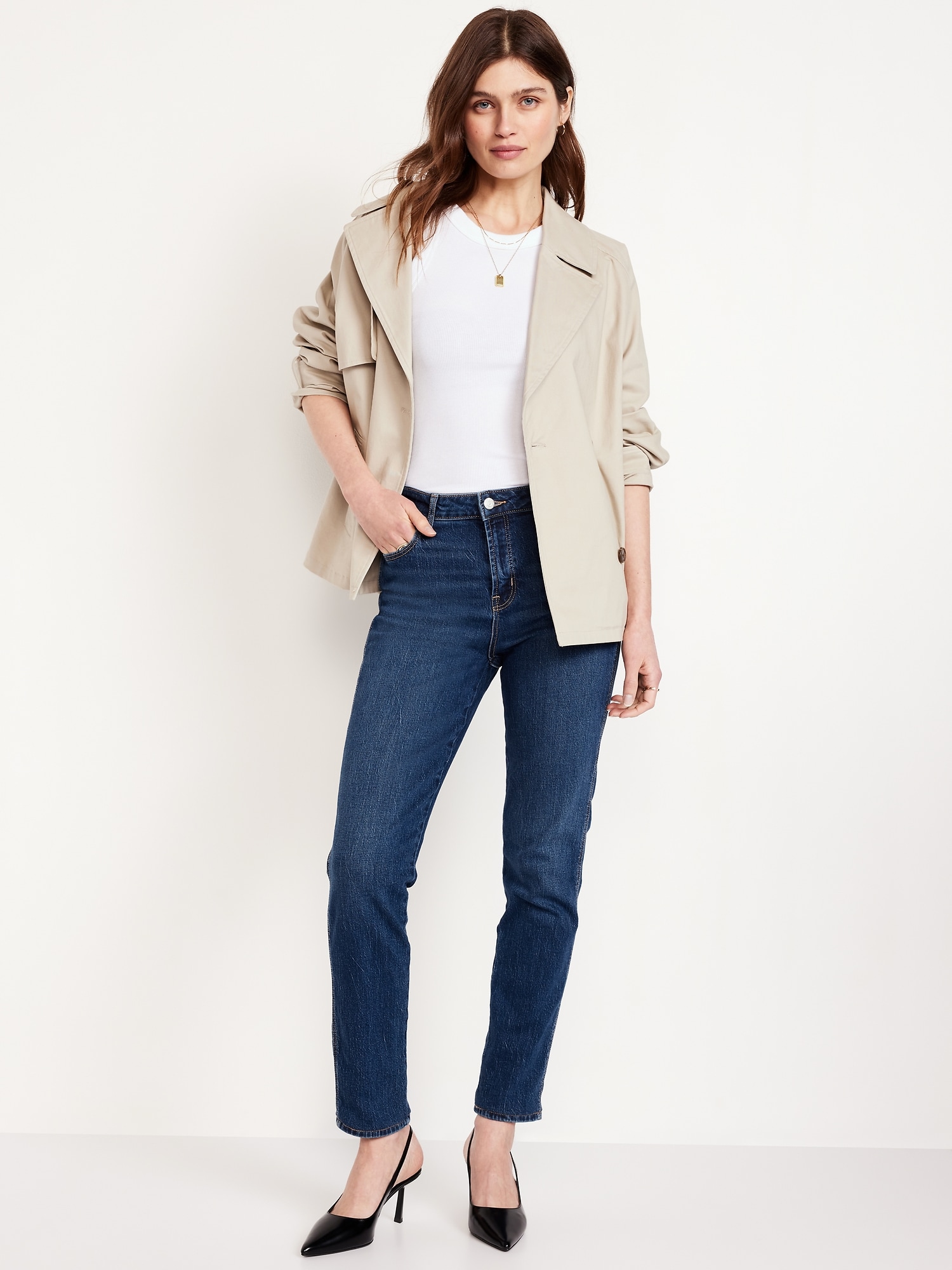 JEAN ÉTROIT VINTAGE À TAILLE HAUTE