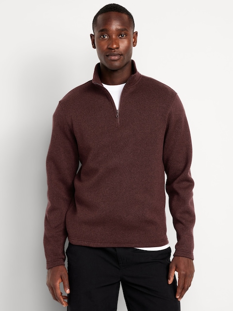 Sweater-Knit Fleece Quarter-Zip Pullover