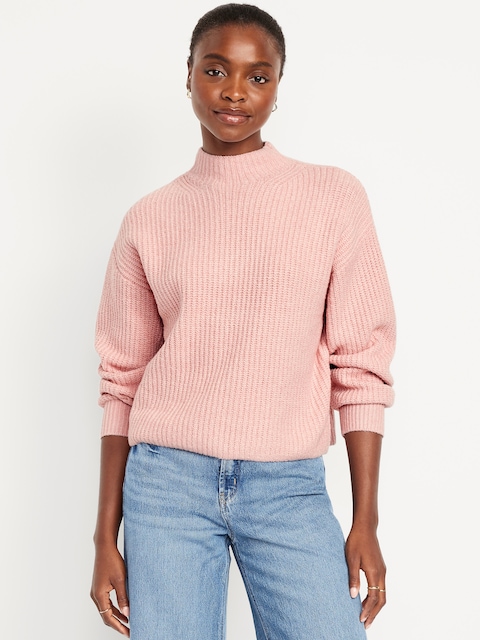 SoSoft Cropped Mock-Neck Sweater