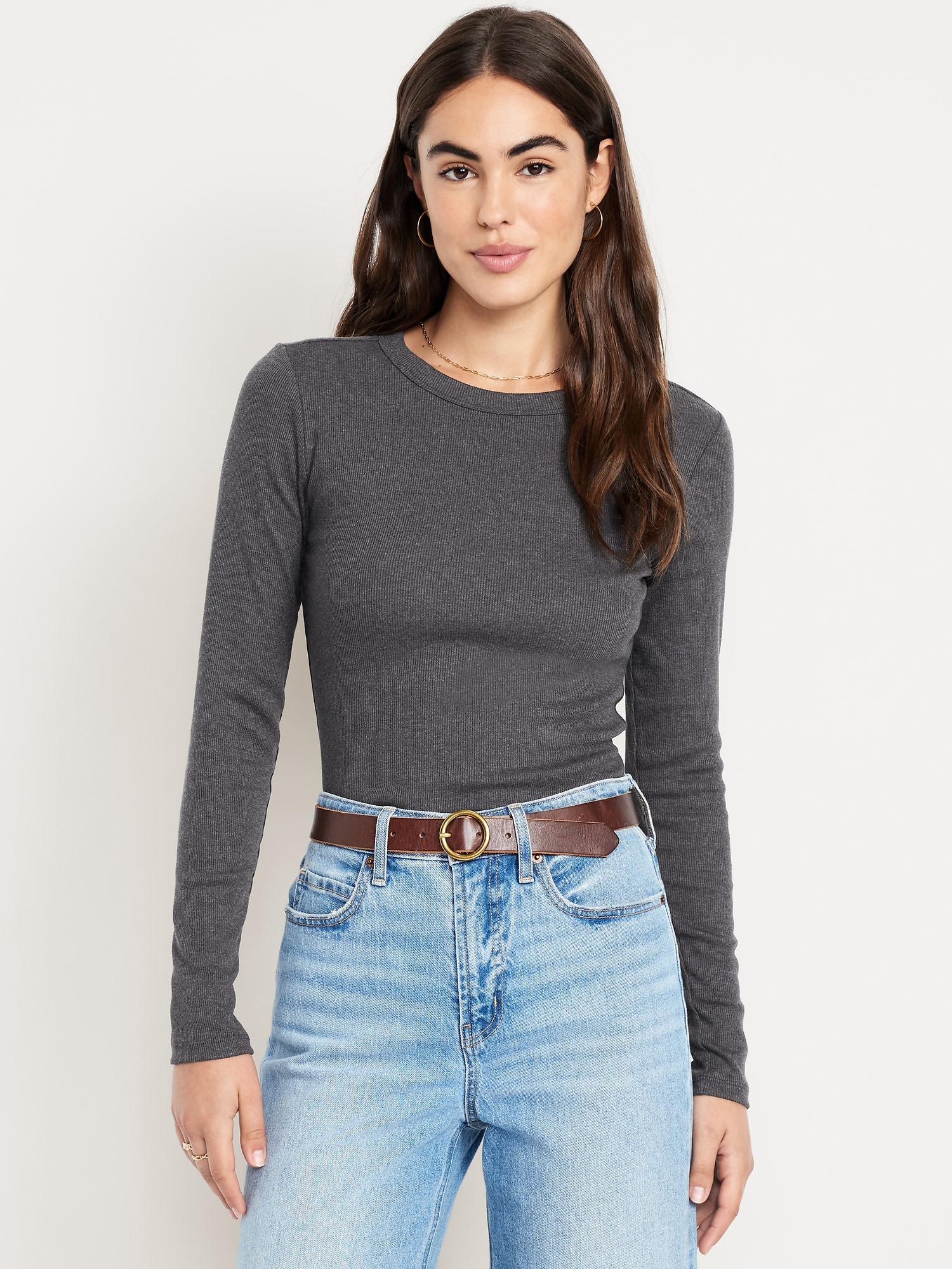 Snug Long-Sleeve Crew-Neck T-Shirt