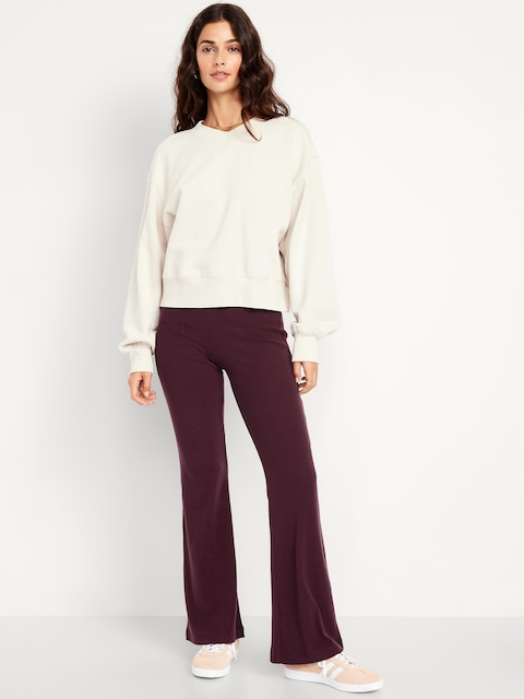 High-Waisted Fashion Ribbed Flare Leggings