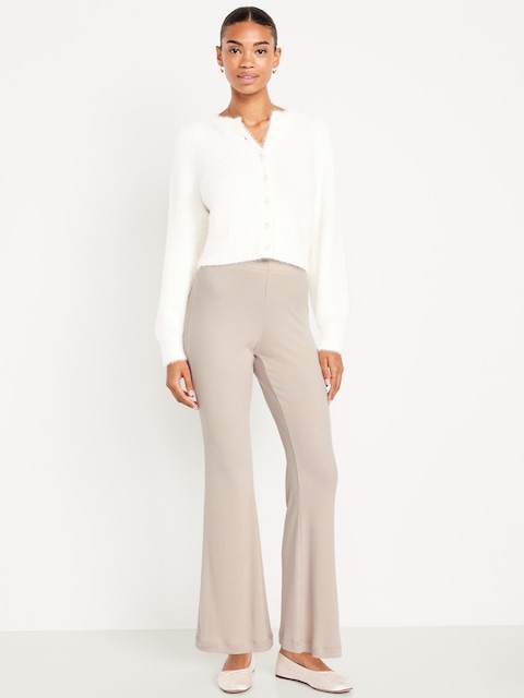 LEGGING ÉVASÉ TENDANCE CÔTELÉ À TAILLE HAUTE