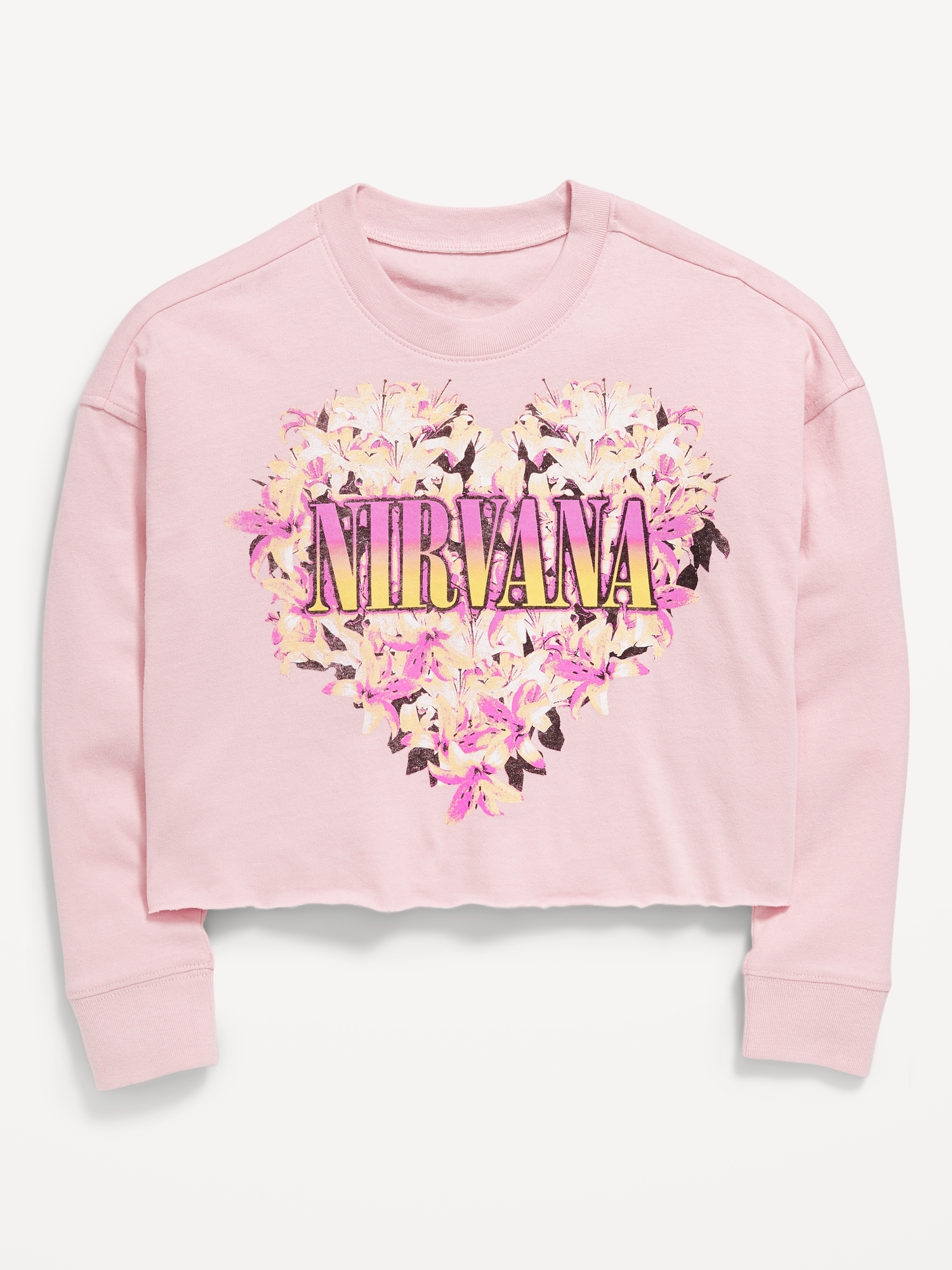 Nirvana™ Long-Sleeve Cropped T-Shirt for Girls