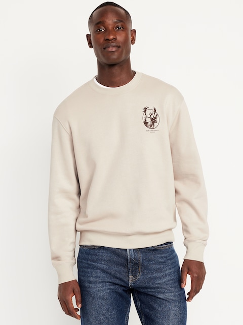 CHANDAIL RAS DU COU À LOGO EN COTON OUATÉ SURDIMENSIONNÉ INDISPENSABLE