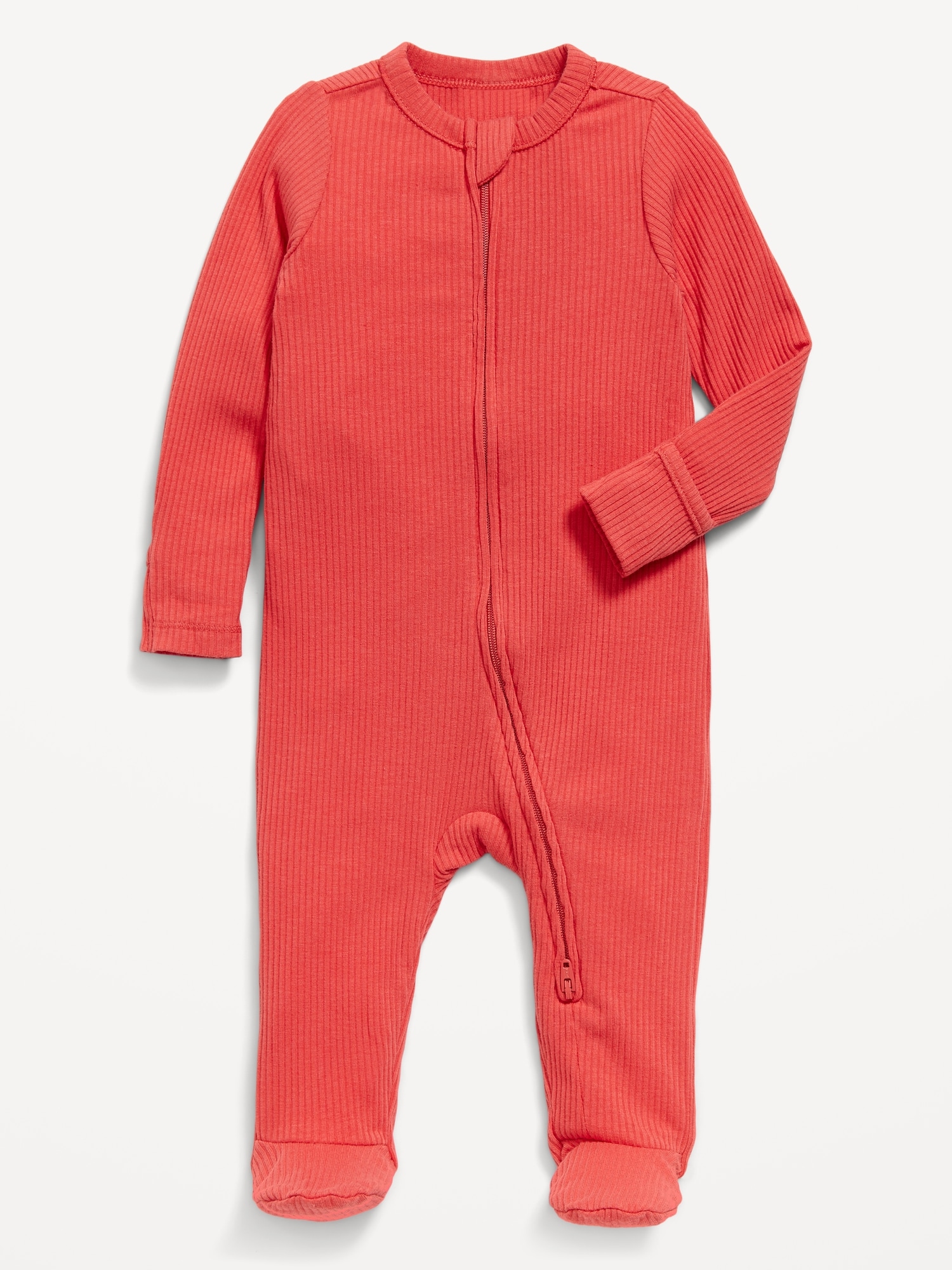 Ribbed 2-Way-Zip Sleep & Play Footed One-Piece for Baby