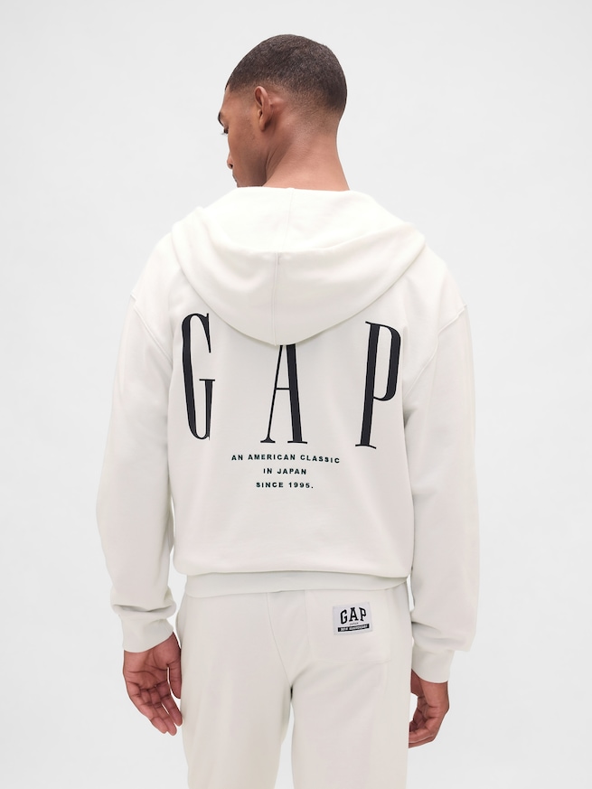 30th アニバーサリー ヘビーウェイト フレンチテリー GAPロゴ ジップアップパーカー-2