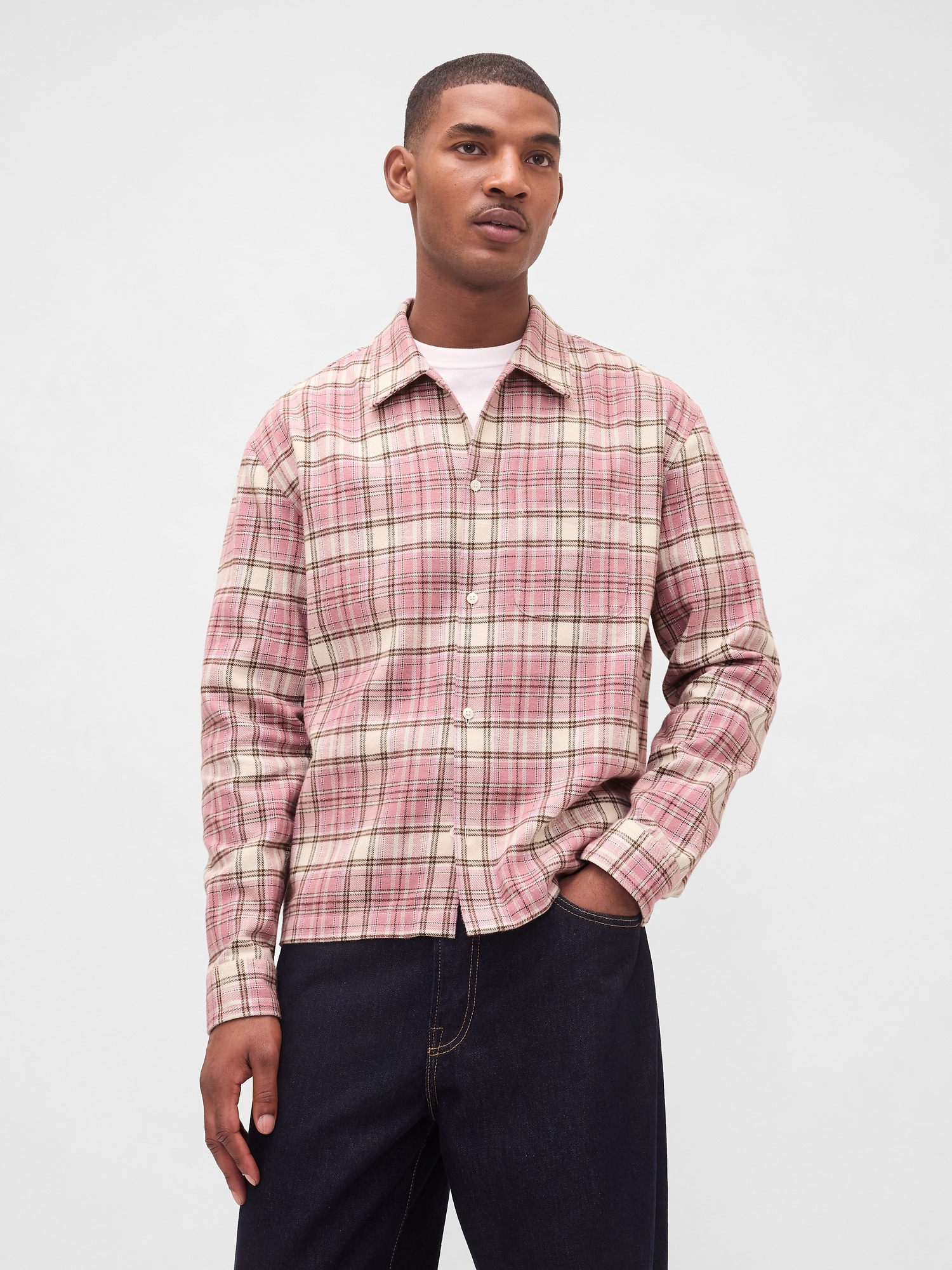 Organic Cotton Relaxed Flannel Shirt