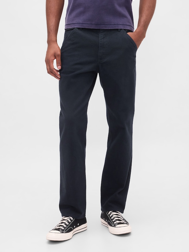 リラックスフィット ストレート ユーティリティカーキパンツ-1