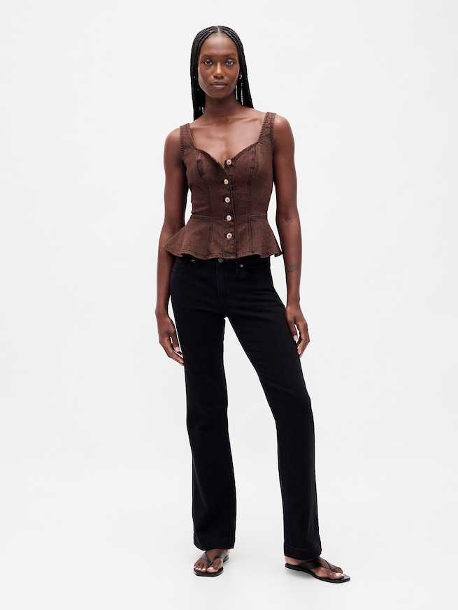 デニム ペプラム タンクトップ-1