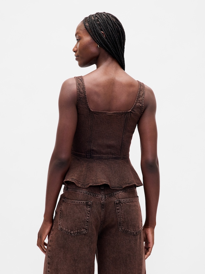 デニム ペプラム タンクトップ-2