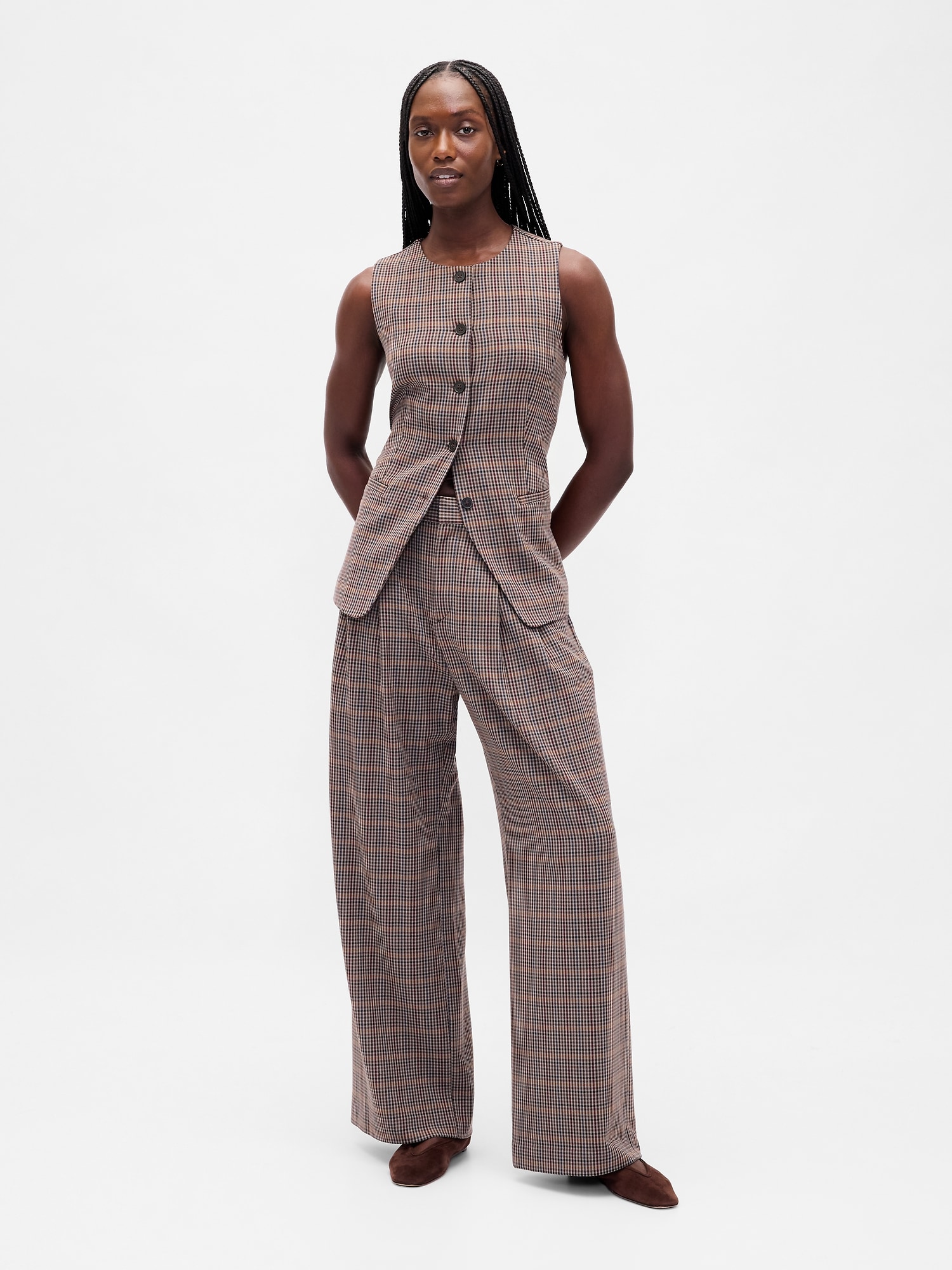 Gap 365 ハイライズ 起毛ツイル プリーツ トラウザー Gap 365 ハイライズ 起毛ツイル プリーツ トラウザー