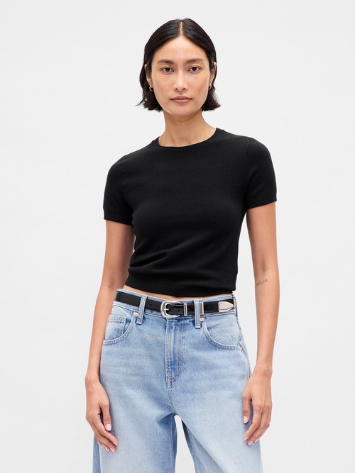 CashSoft カシミヤタッチ ストレッチ チビTシャツ
