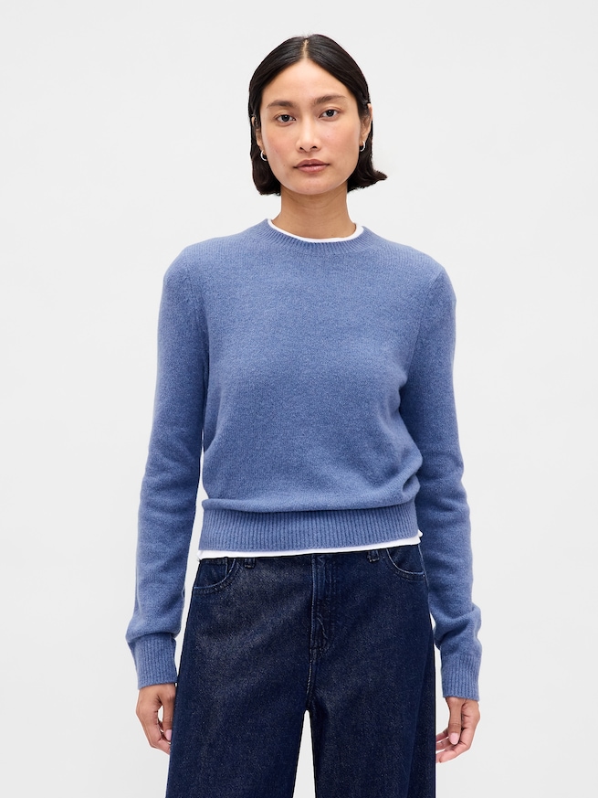 CashSoft カシミヤタッチ クルーネックセーター-0