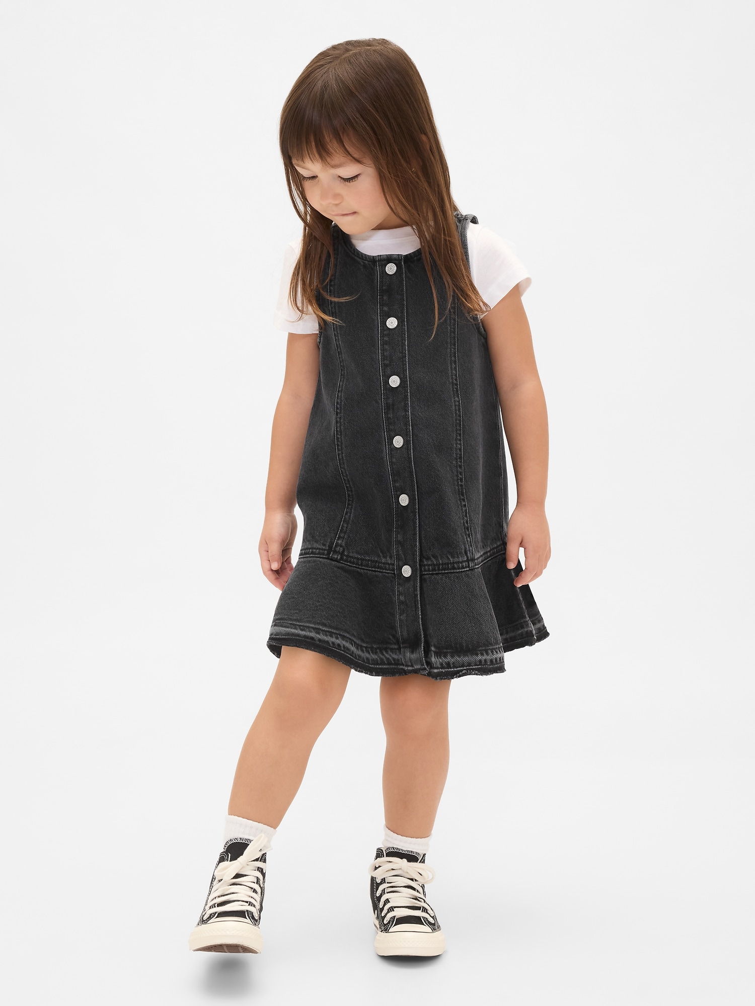 Gap デニム 裾ペプラム ワンピース (幼児・ベビー) Gap デニム 裾ペプラム ワンピース (幼児・ベビー)
