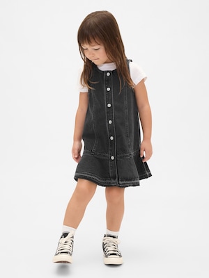 デニム 裾ペプラム ワンピース (幼児・ベビー)