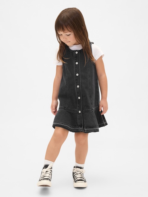デニム 裾ペプラム ワンピース (幼児・ベビー)