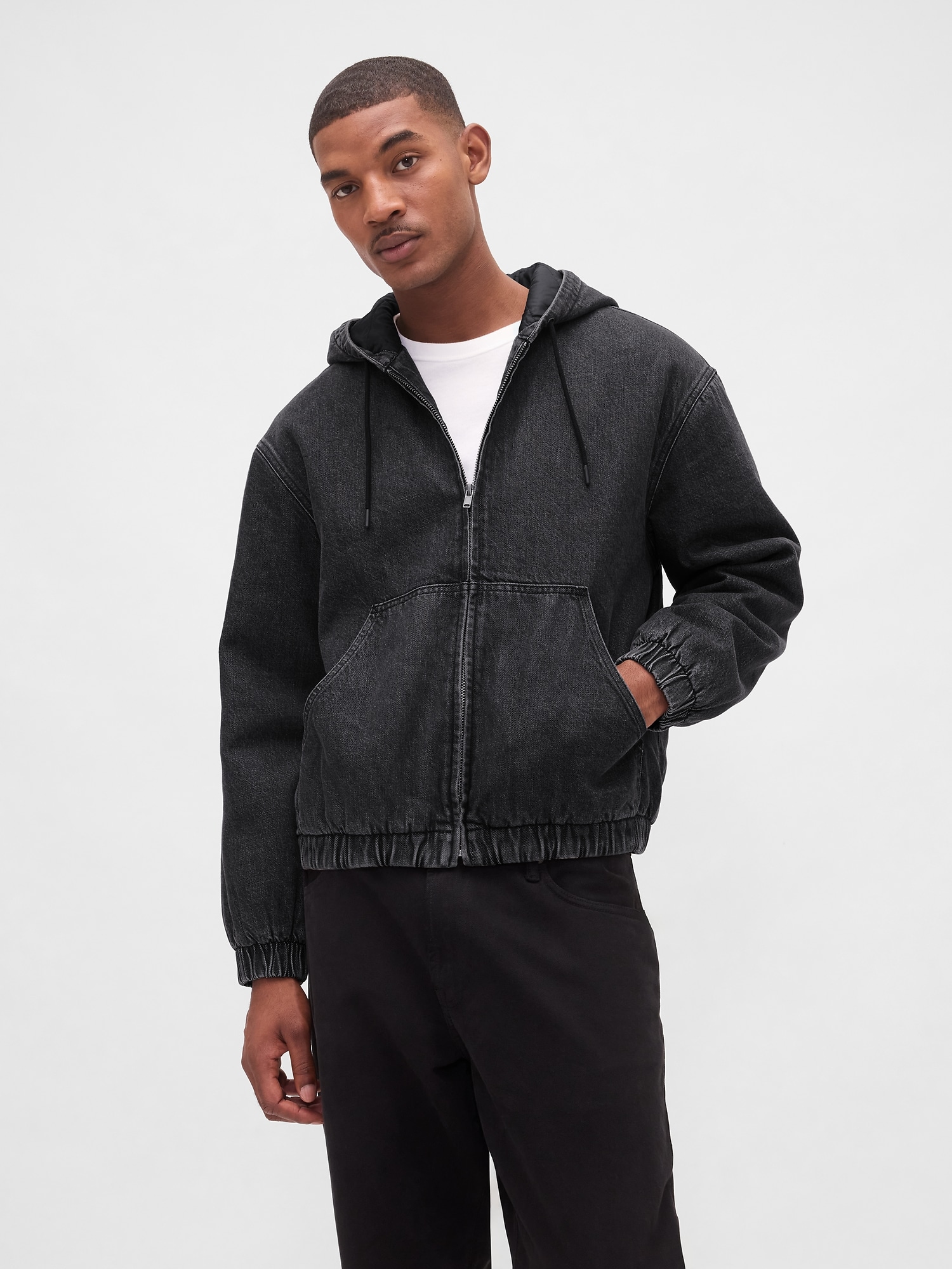 Gap ウルトラソフト デニム 裏ボアジップアップパーカー Gap ウルトラソフト デニム 裏ボアジップアップパーカー