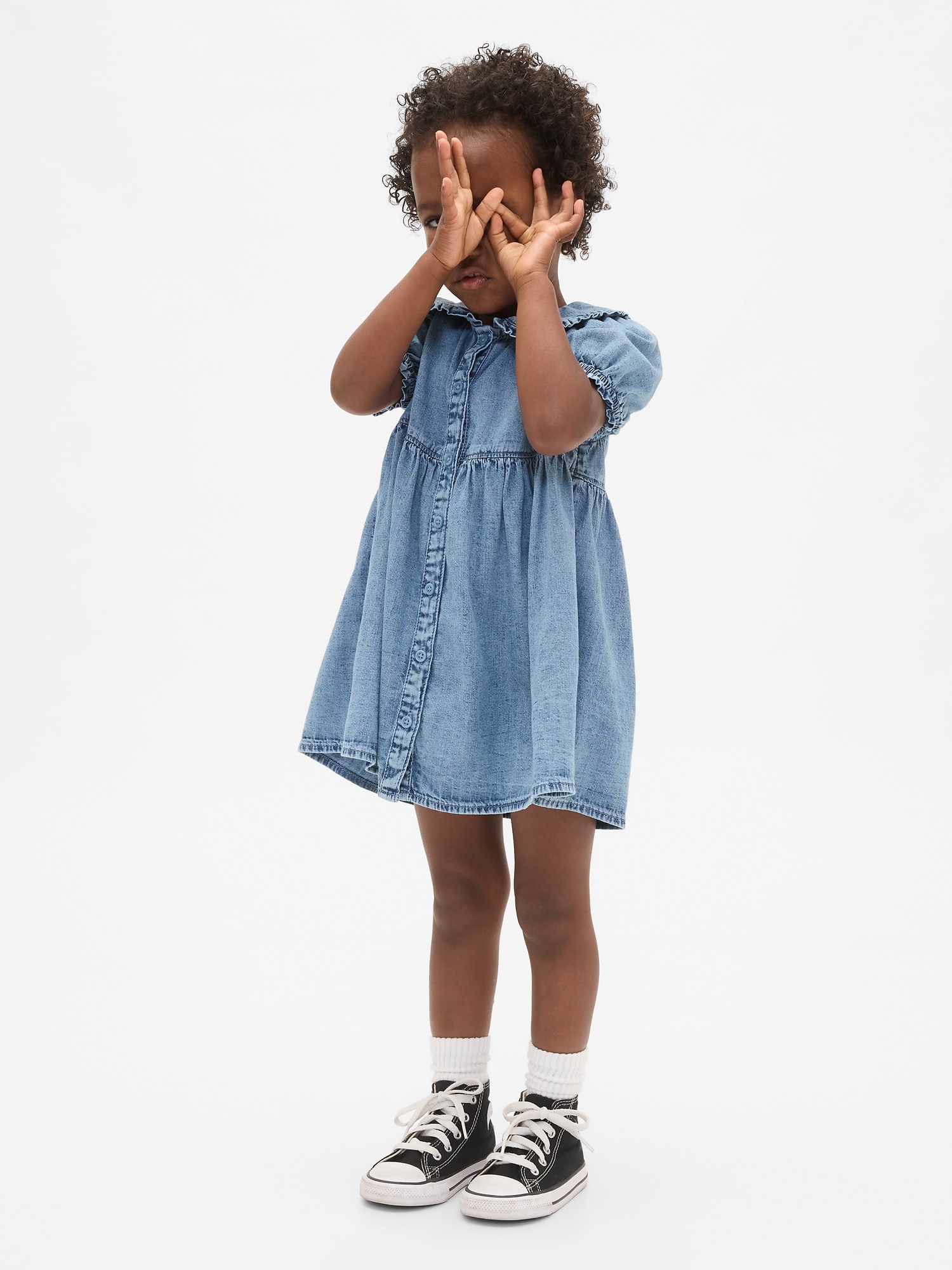 Gap デニム ラッフルフリルワンピース (幼児・ベビー) Gap デニム ラッフルフリルワンピース (幼児・ベビー)