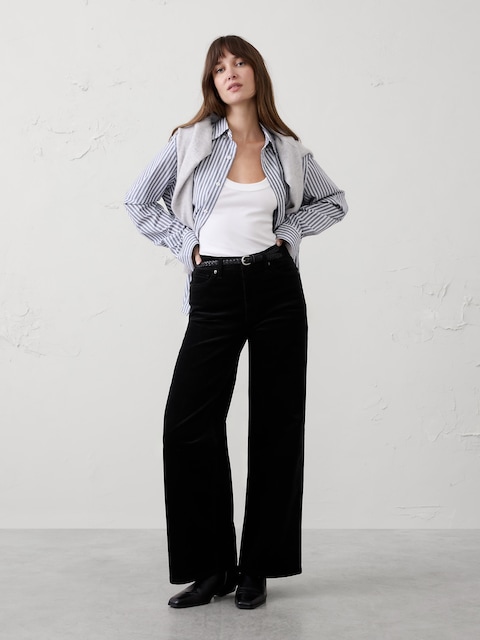 Wide-Leg High-Rise Corduroy Pant
