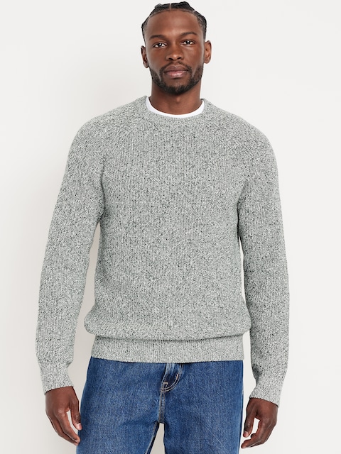 Crew-Neck Shaker-Stitch Sweater