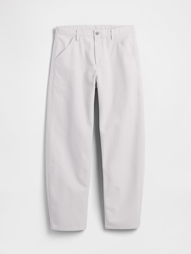 キャンバス バレル カーキパンツ-5