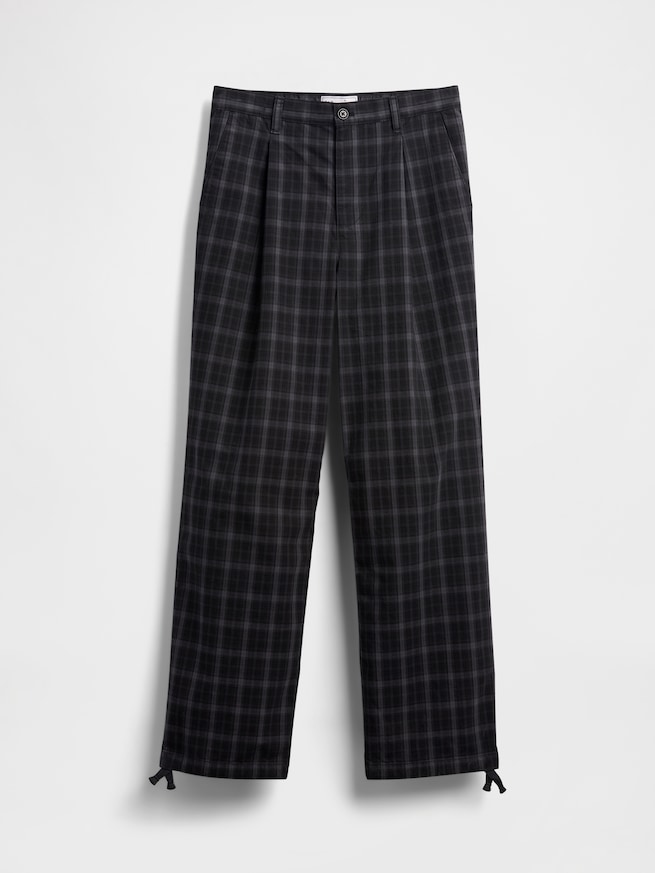 プレイド タック入りパンツ-5