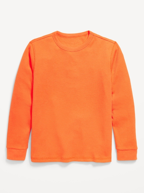 Long-Sleeve Waffle-Knit T-Shirt for Boys