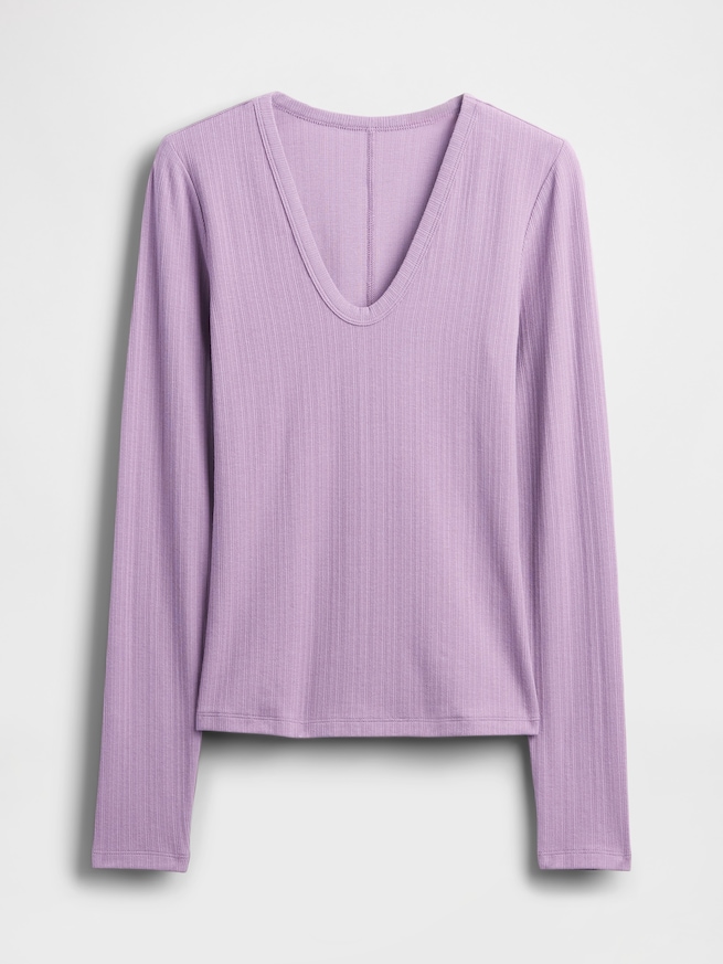 シアー モダンリブTシャツ-4