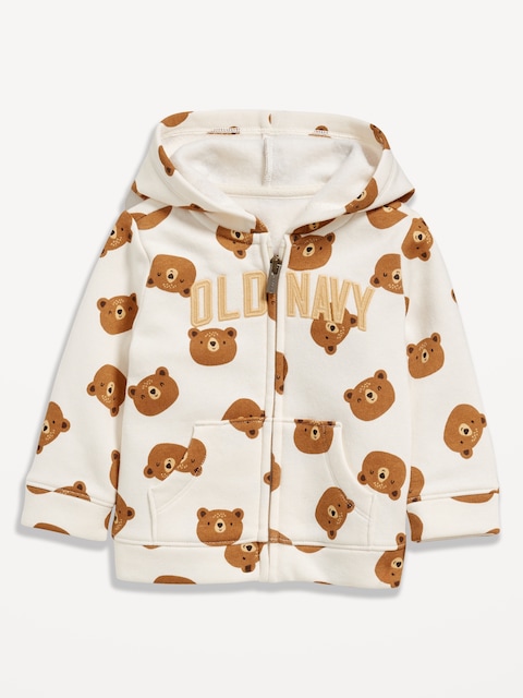 Printed Logo-Graphic Zip Hoodie for Baby