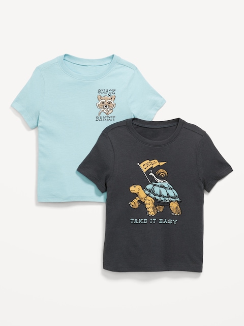 Unisex Short-Sleeve Graphic 2-Pack T-Shirt for Toddler