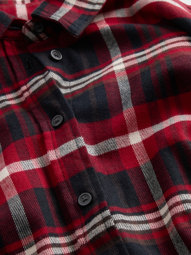 フランネル ストレートヘム クロップドシャツ-3