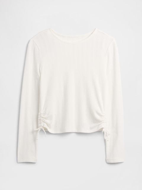 Kids Ruched Pointelle Top