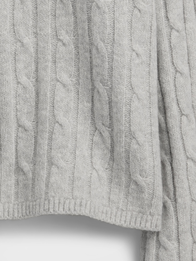 CashSoft カシミヤタッチ ケーブルニット クルーネックセーター-3